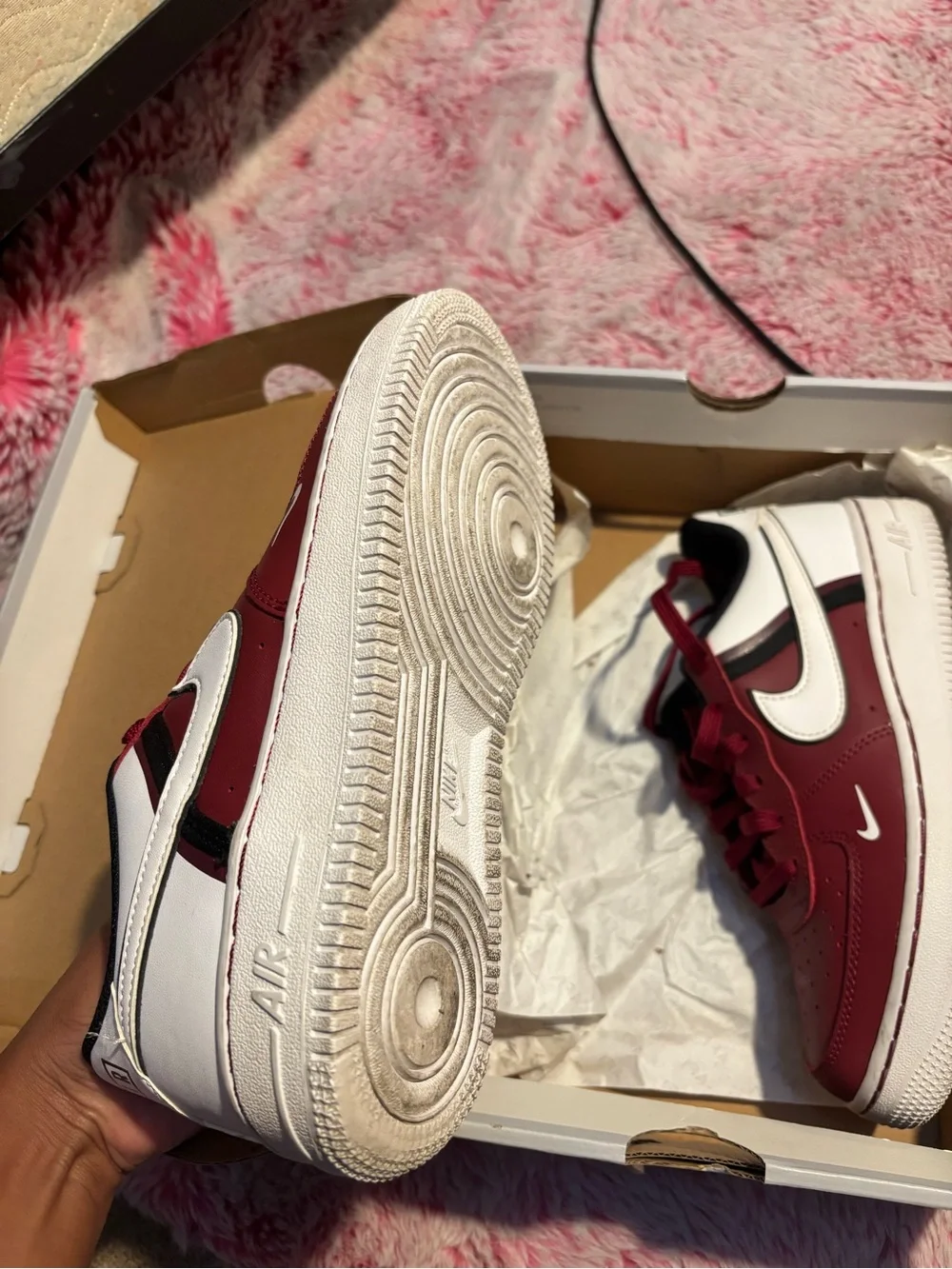 Nike Kids Burgundy and White Low-Top Sneakers